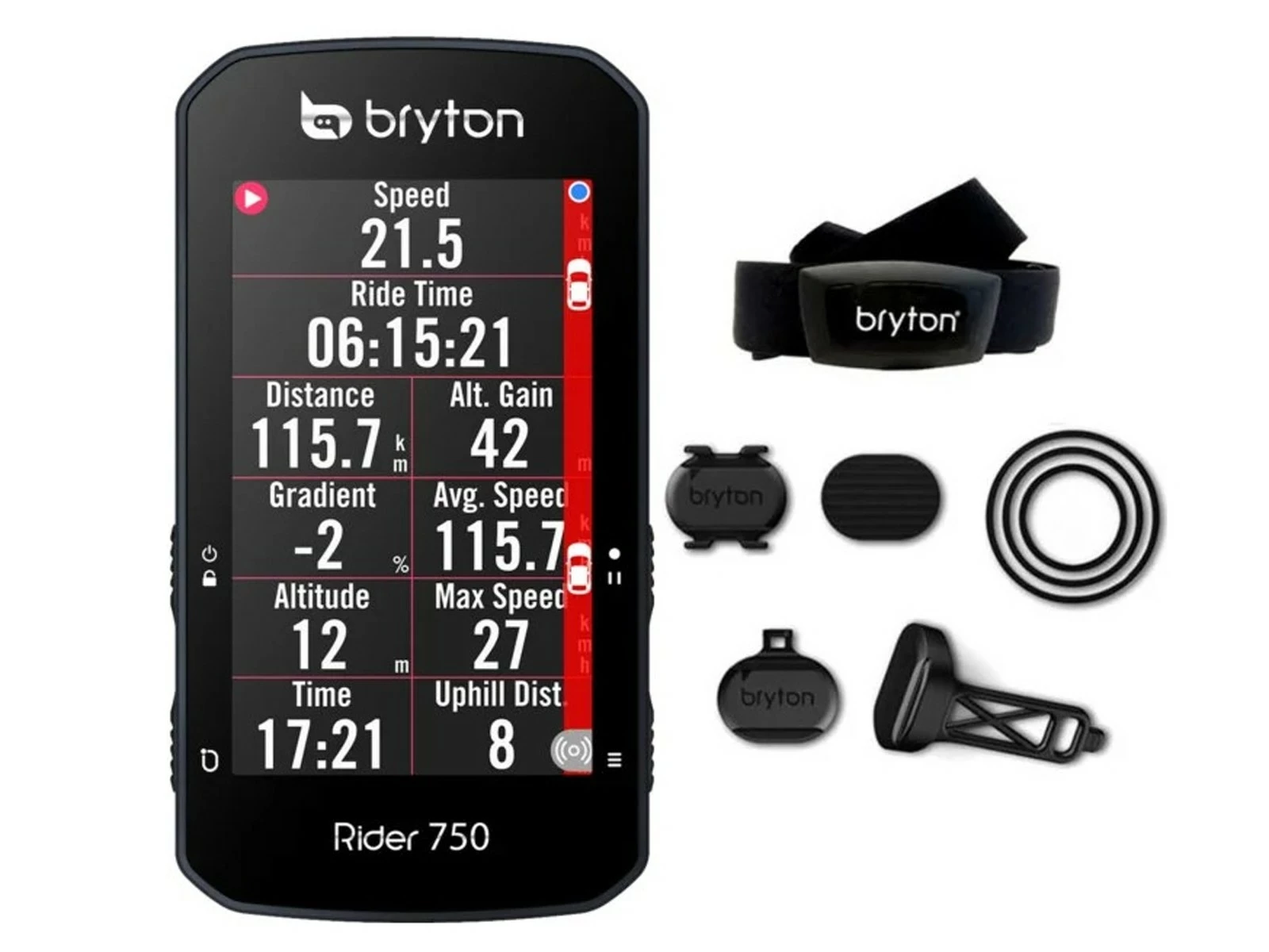 BRYTON GPS Rider 750 T + Ceinture Cardio + Cadence + Vitesse