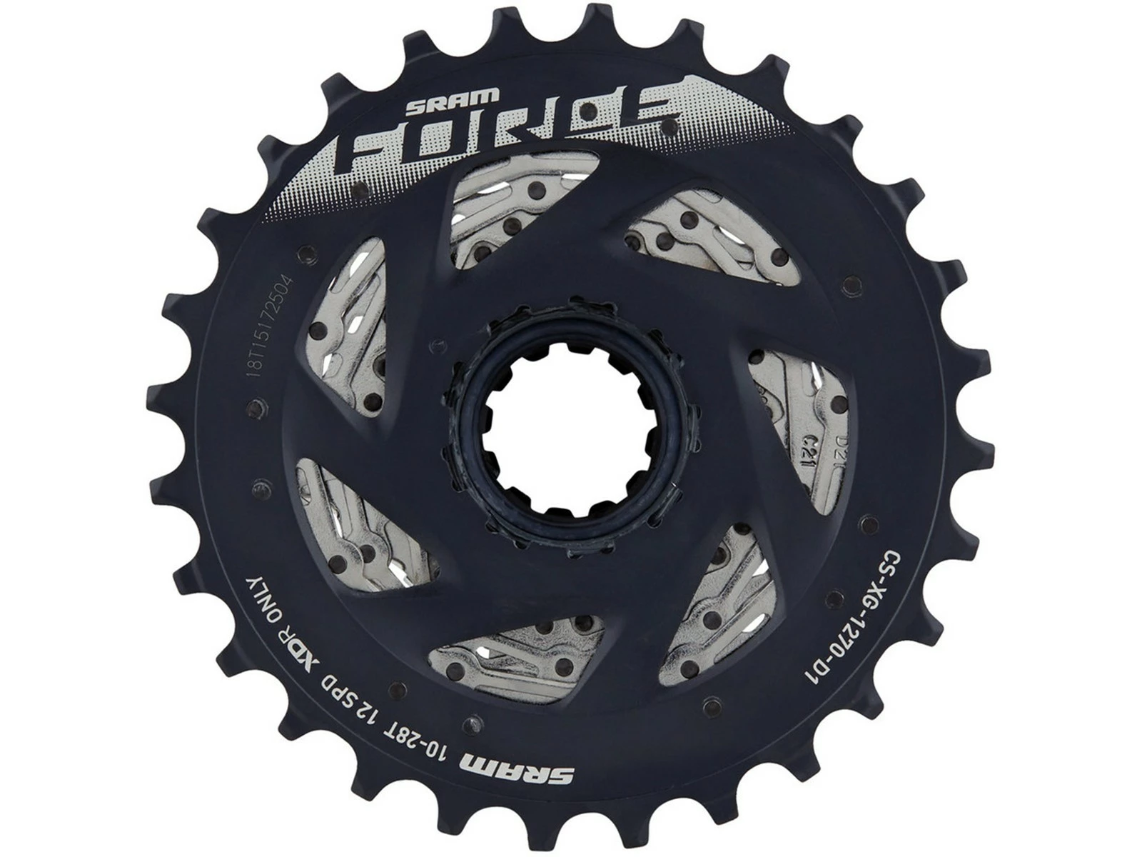 SRAM Force Cassette 12v 10-28 Dents XG-1270 Noir/argent – Image 2
