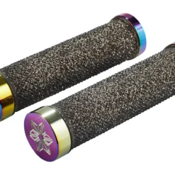 SUPACAZ Diamond Kush Grips Black Oil Slick DH Star Ringz